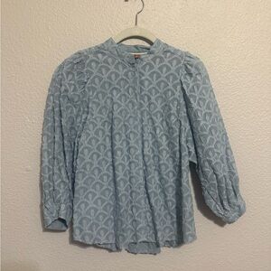 Anthropologie Pilcro Light Blue Textured Blouse